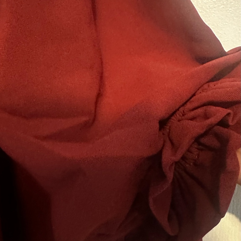 NWT Lularoe Annabelle Burgundy Ruffle Tiered Dress Size 3XL - Picture 3 of 4